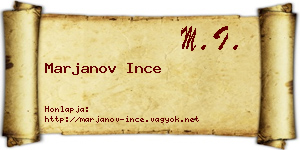Marjanov Ince névjegykártya